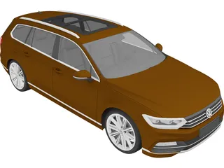 Volkswagen Passat Variant R-Line (2015) 3D Model preview
