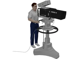 TV Camera with Operator 3D Model preview