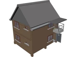 Wood House 3D Model preview