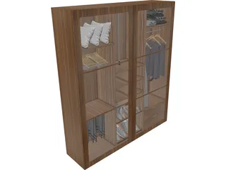 Closet with Furniture 3D Model preview