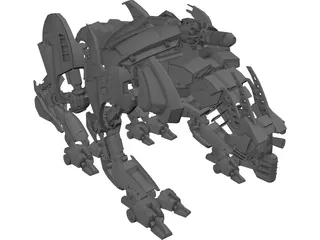 Mecha Wolf 3D Model preview