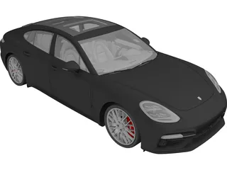 Porsche Panamera Turbo (2017) 3D Model preview