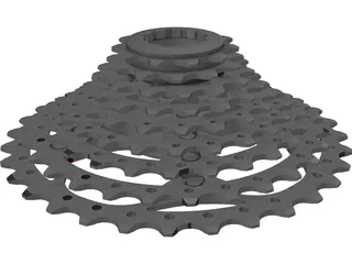 Cassete 9v SRAM PG-990 3D Model preview