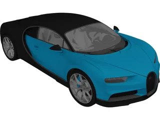 Bugatti Chiron (2017) 3D Model preview
