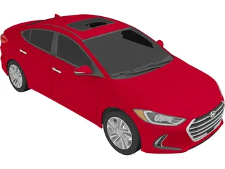 Hyundai Elantra Limited (2017) 3D Model preview