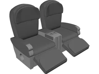 Seats Airplane 3D Model preview