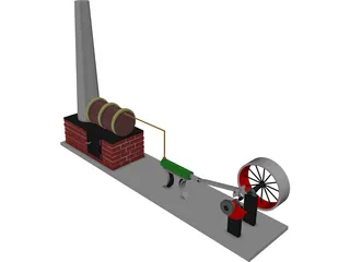 Wilesco Steam Engine 3D Model preview
