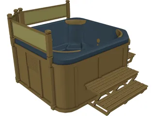 Outdoor Hot Tub Model 3D Model preview