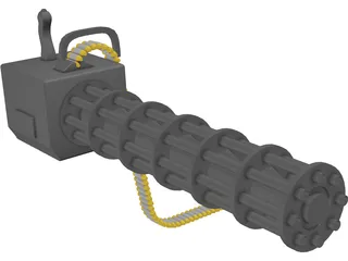 Hand-Held MiniGun 3D Model preview