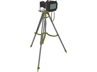 Old Fashion Camera On Tripod 3D Model preview