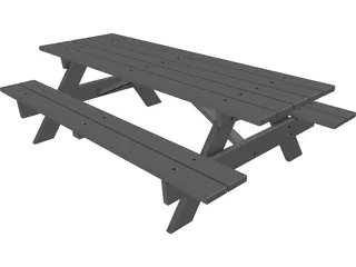 Picnic Table 3D Model preview