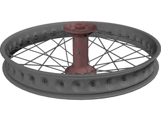 Motorcycle Wheel 3D Model preview