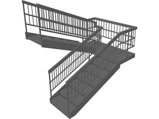 Double Staircase 3D Model preview