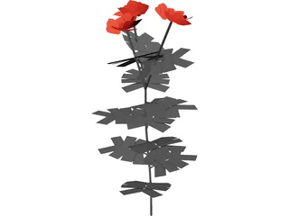 Roses Red 3D Model preview