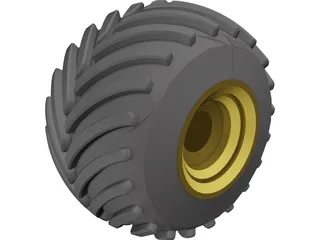Monster Truck Wheel 3D Model preview