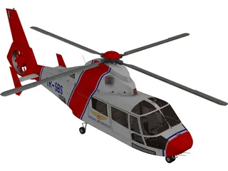 Eurocopter AS-365N Dauphin 2 3D Model preview