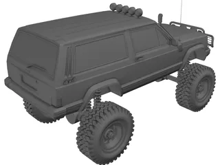 Jeep Cherokee Monster Truck 3D Model preview
