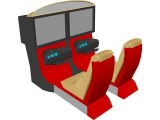 Head-to-Head Arcade Game 3D Model preview