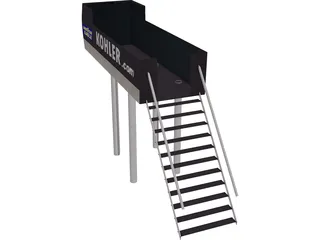 Flag Stand 3D Model preview