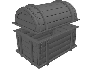 Pirate Treasure Chest 3D Model preview
