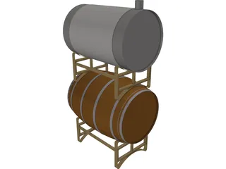Wine Barrels 3D Model preview