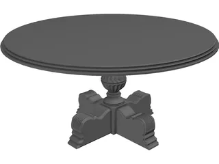 Carved Dining Table 3D Model preview
