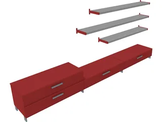 Bookcase 3D Model preview