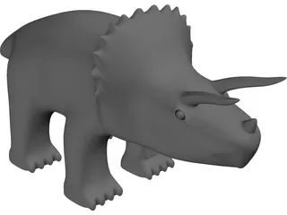 Triceratops Toy 3D Model preview