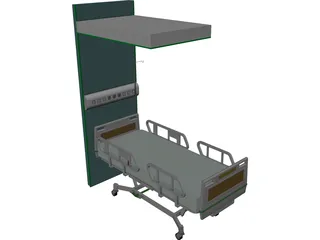 Hospital Bed Hillrom 3D Model preview