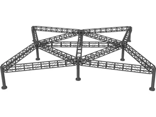 Metal Lighting Rig 3D Model preview