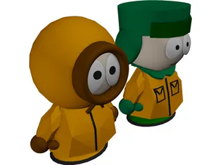 South Park Characters 3D Model preview