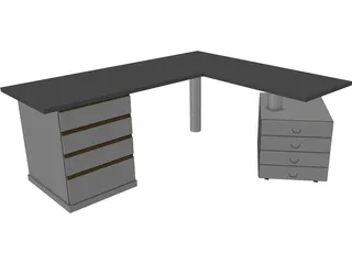 Work Desk 3D Model preview