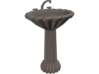 Pedestal Sink 3D Model preview