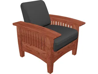 Leather Armchair 3D Model preview