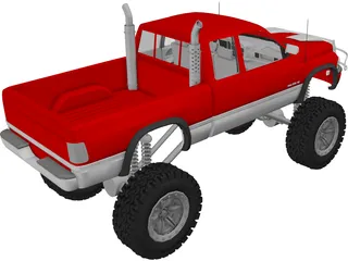 Dodge Ram Club Cab 4x4 3D Model preview