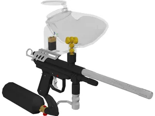 Paintball Gun 3D Model preview