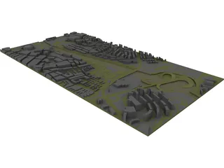 Madrid City Part 3D Model preview