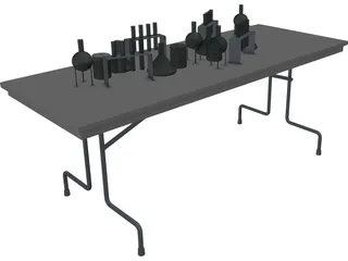 School Lab Table 3D Model preview