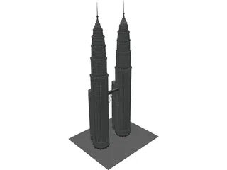 Petronas Towers 3D Model preview