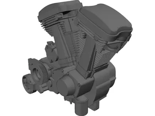Buell XB9R Engine 3D Model preview