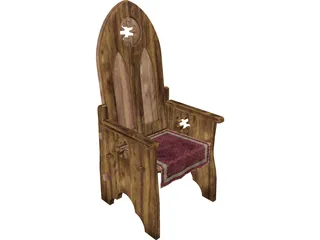 Medieval Chair 3D Model preview