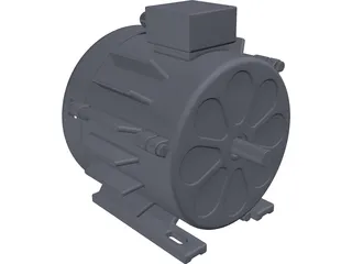 Asynchronous Electric AC Motor 3D Model preview