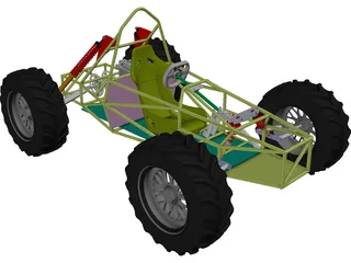 Chassis Kart Cross 3D Model preview