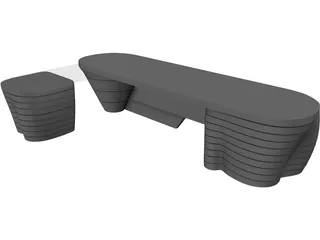 Futuristic Table 3D Model preview