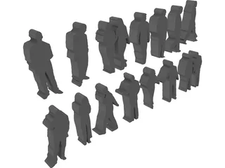 2D People for 3D Printer 3D Model preview