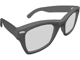 Rayban Type Glasses 3D Model preview