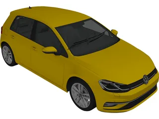 Volkswagen Golf (2017) 3D Model preview