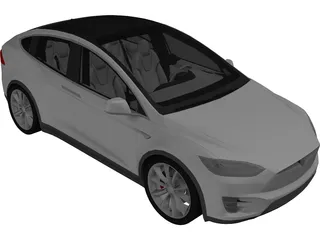 Tesla Model X (2017) 3D Model preview