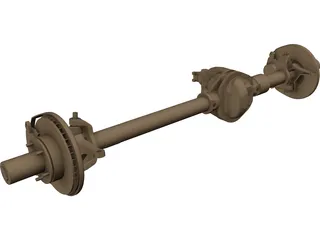 Ford High Pinion Dana 44 Front Axle 3D Model preview