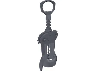 Wine Bottle Opener 3D Model preview